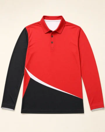 Long Sleeve Polo, laid flat