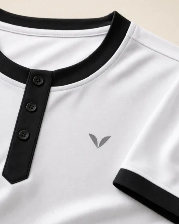 Henley T-Shirt, close-up of the fabric and stitching