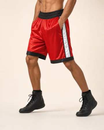 Boxing Shorts, detail, worn by a model