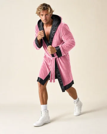 Boxing Walkout Robe, worn by a model in motion