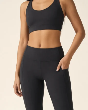 Flare Leggings, worn by a model, close-up