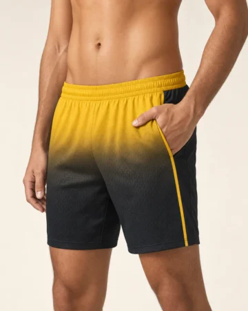 Gym Shorts, worn by a model, close-up