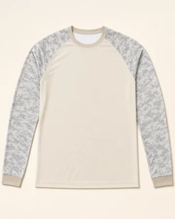 Long Sleeve Performance Tee Raglan Sleeve Sublimated, laid flat