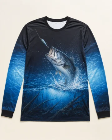 Long Sleeve Fishing Shirt, laid flat