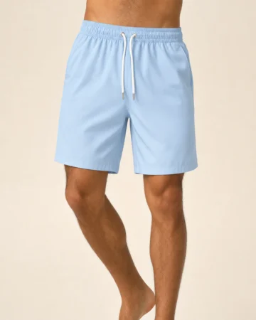 Swim Shorts, detail, worn by a model