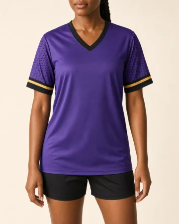 Flag Football Jersey, worn by a model, close-up