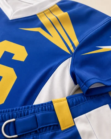 American Football Game Uniform Set, close-up of the fabric and stitching