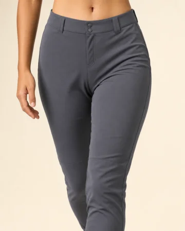 Softball Belted Pants, detail, worn by a model
