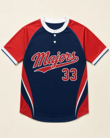 Softball Jersey (2-Button Henley), laid flat