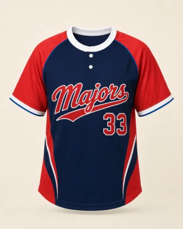 Softball Jersey (2-Button Henley), front view