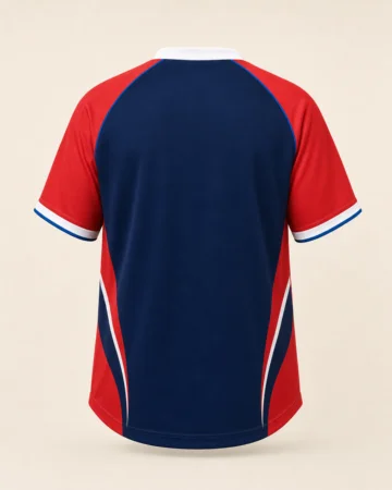 Softball Jersey (2-Button Henley), back view
